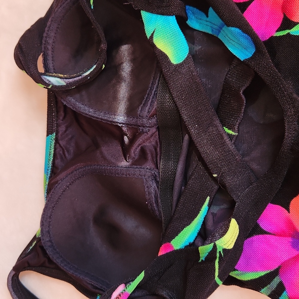Women's Bright Colorful Floral, Summer, Pool, Beach, Sexy One Piece Swim Suit - Picture 5 of 11